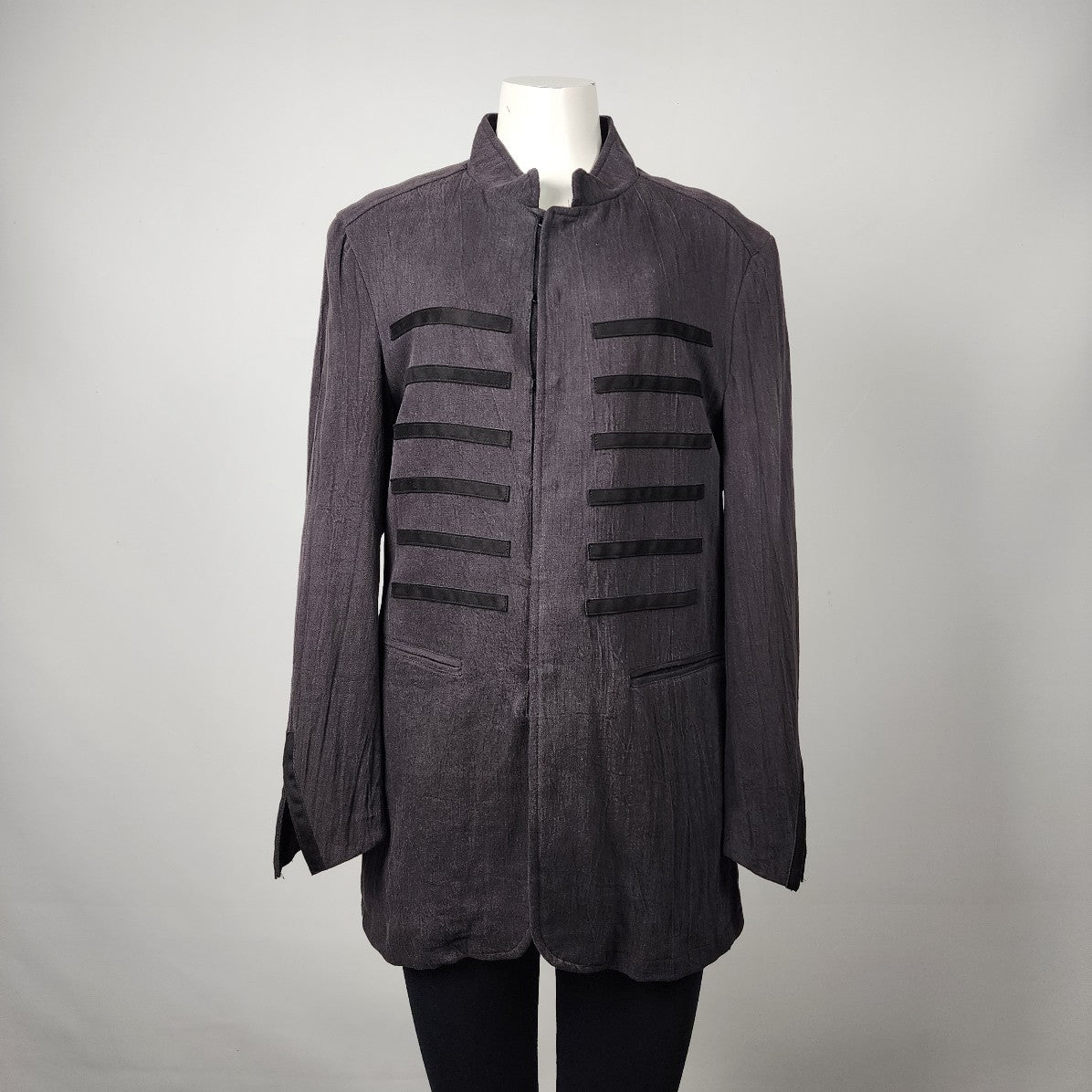 Zara Black Military Inspired Blazer Jacket Size M