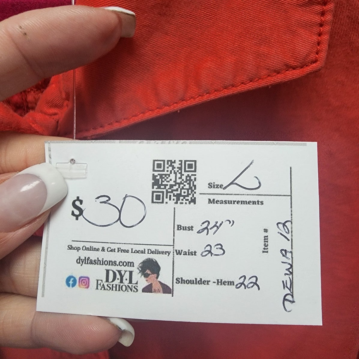 CHINO by Anthropologie Orange Cotton Button Up Jacket Size L