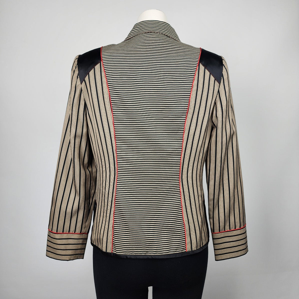 Spirit Brown Silk & Cotton Striped Blazer Size 6