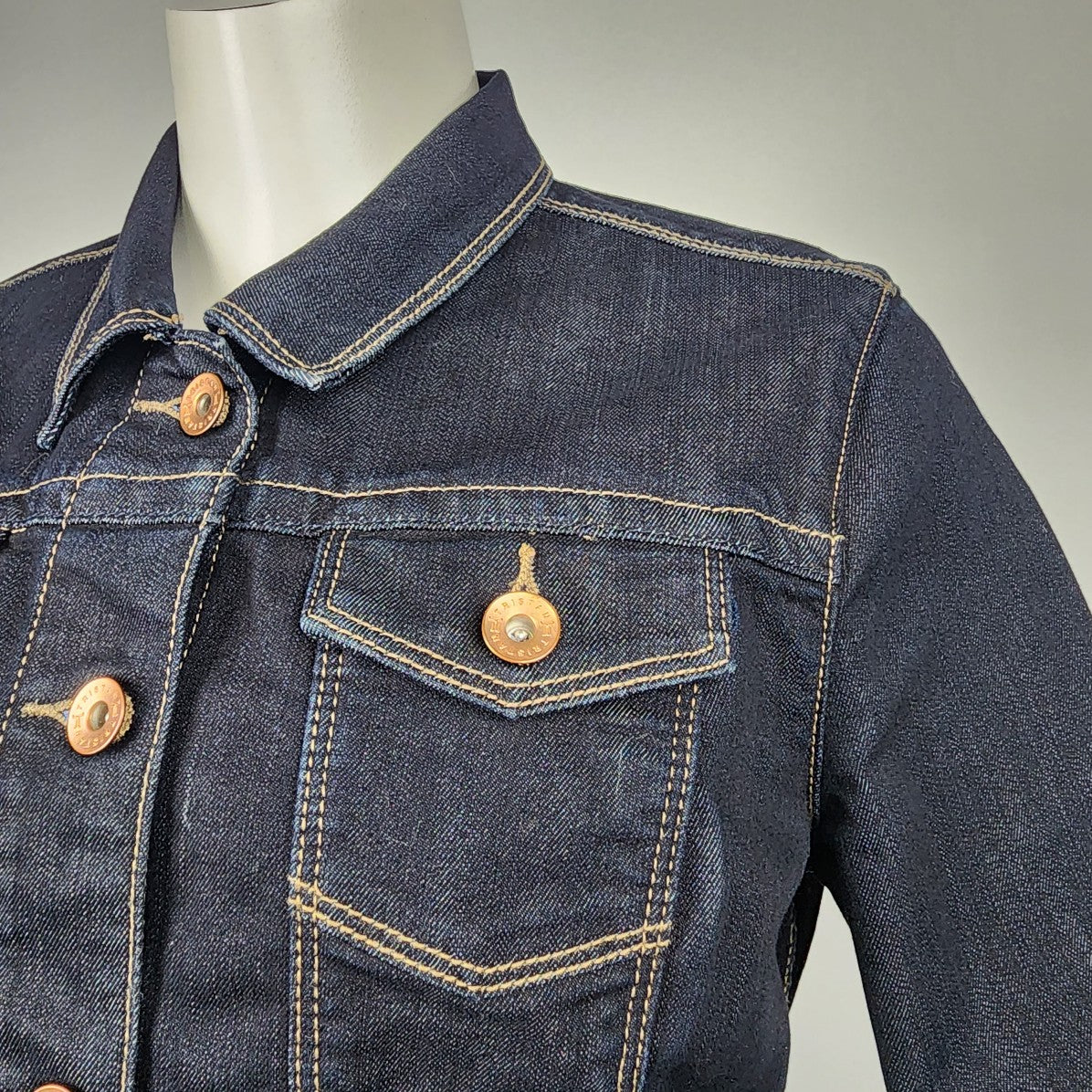Tristan Dark Denim Button Up Denim Jacket Size M