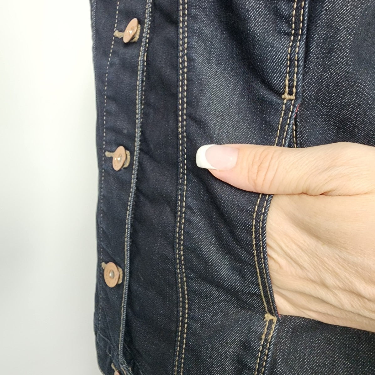 Tristan Dark Denim Button Up Denim Jacket Size M