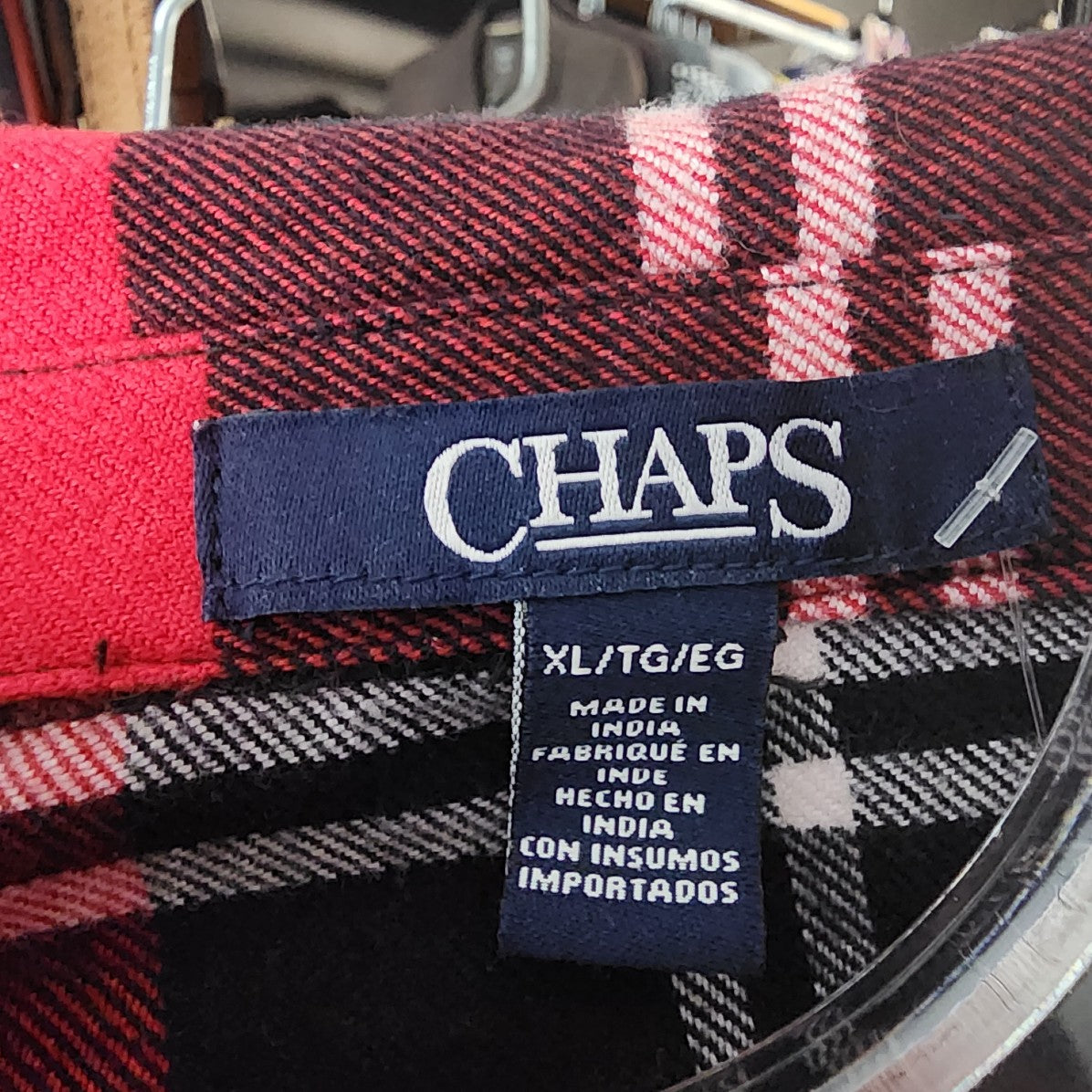 Chaps Red Plaid Zip Up Jacket Size XL