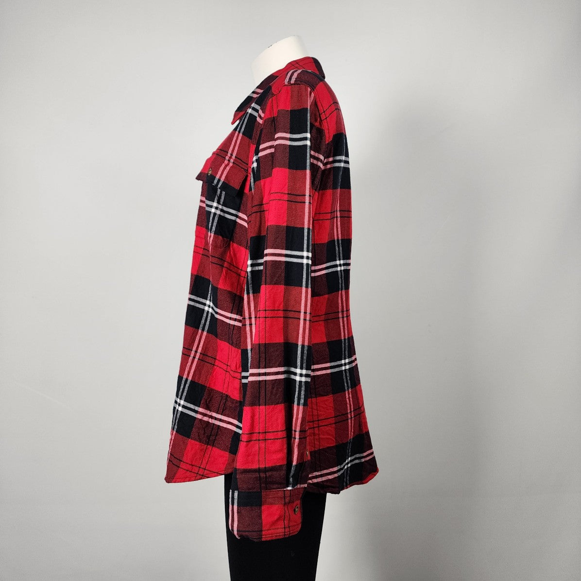 Chaps Red Plaid Zip Up Jacket Size XL