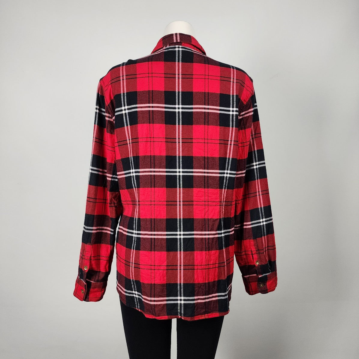 Chaps Red Plaid Zip Up Jacket Size XL