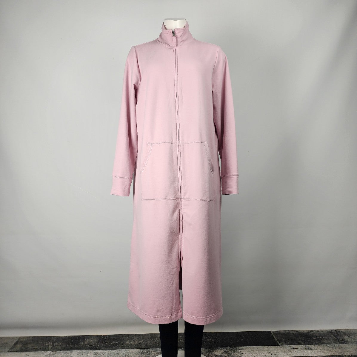 L.L. Bean Pink Cotton Zip Up Long Jacket Size S/M