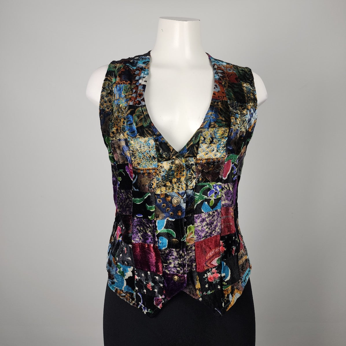 Vintage Boom Patchwork Velvet Vest Size M
