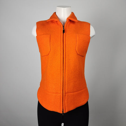 Vintage Otto Kern Orange Wool Zip Up Collared Vest Size S/M