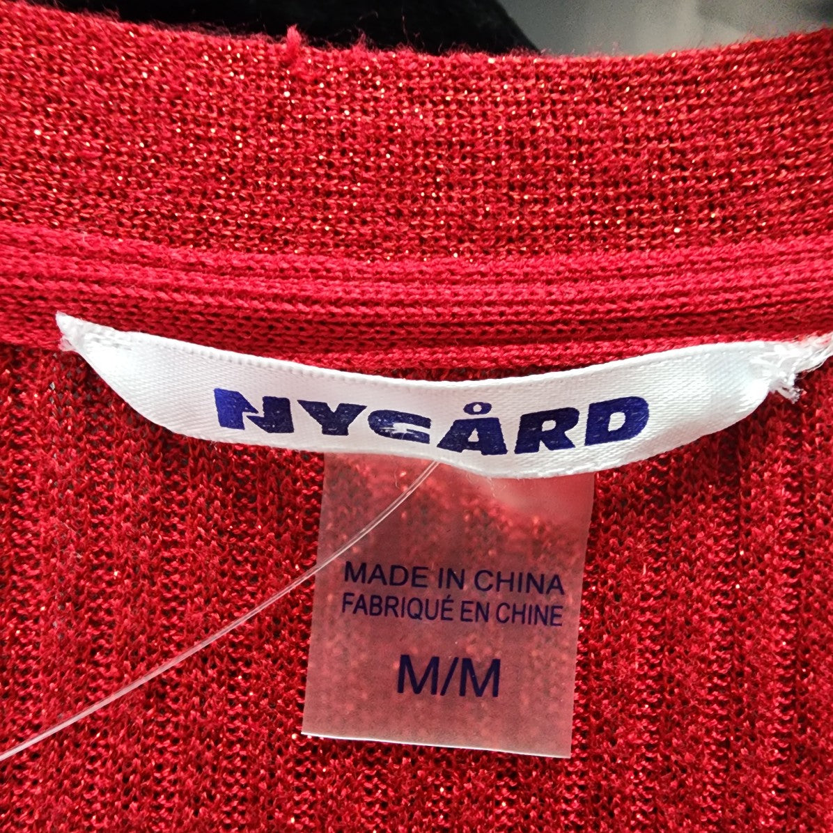 Nygard Sparkle Red Knit Long Cardigan Size M
