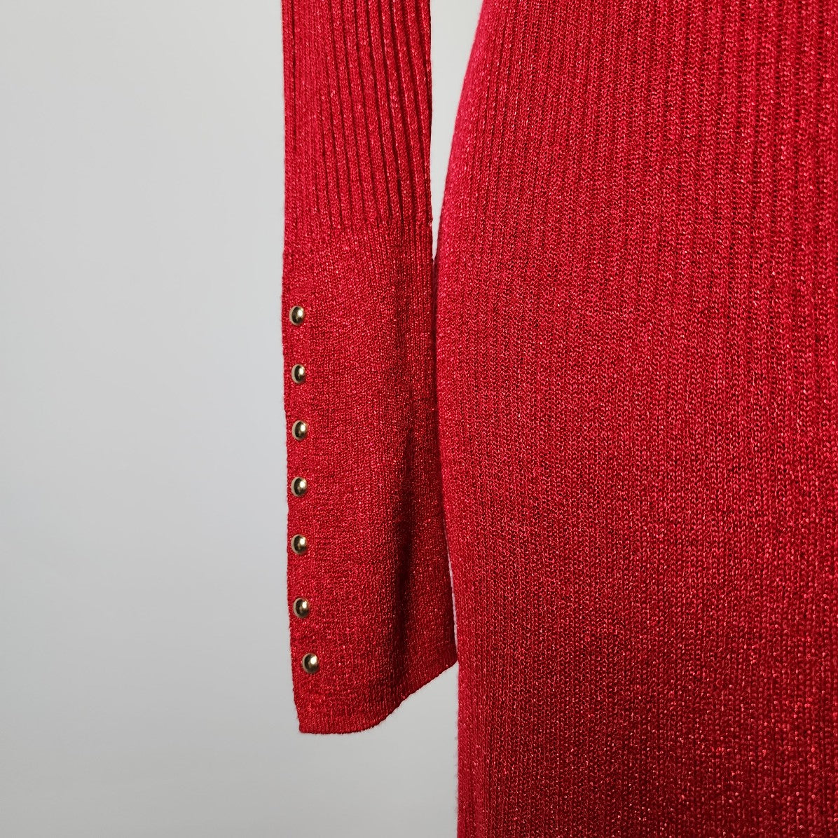 Nygard Sparkle Red Knit Long Cardigan Size M
