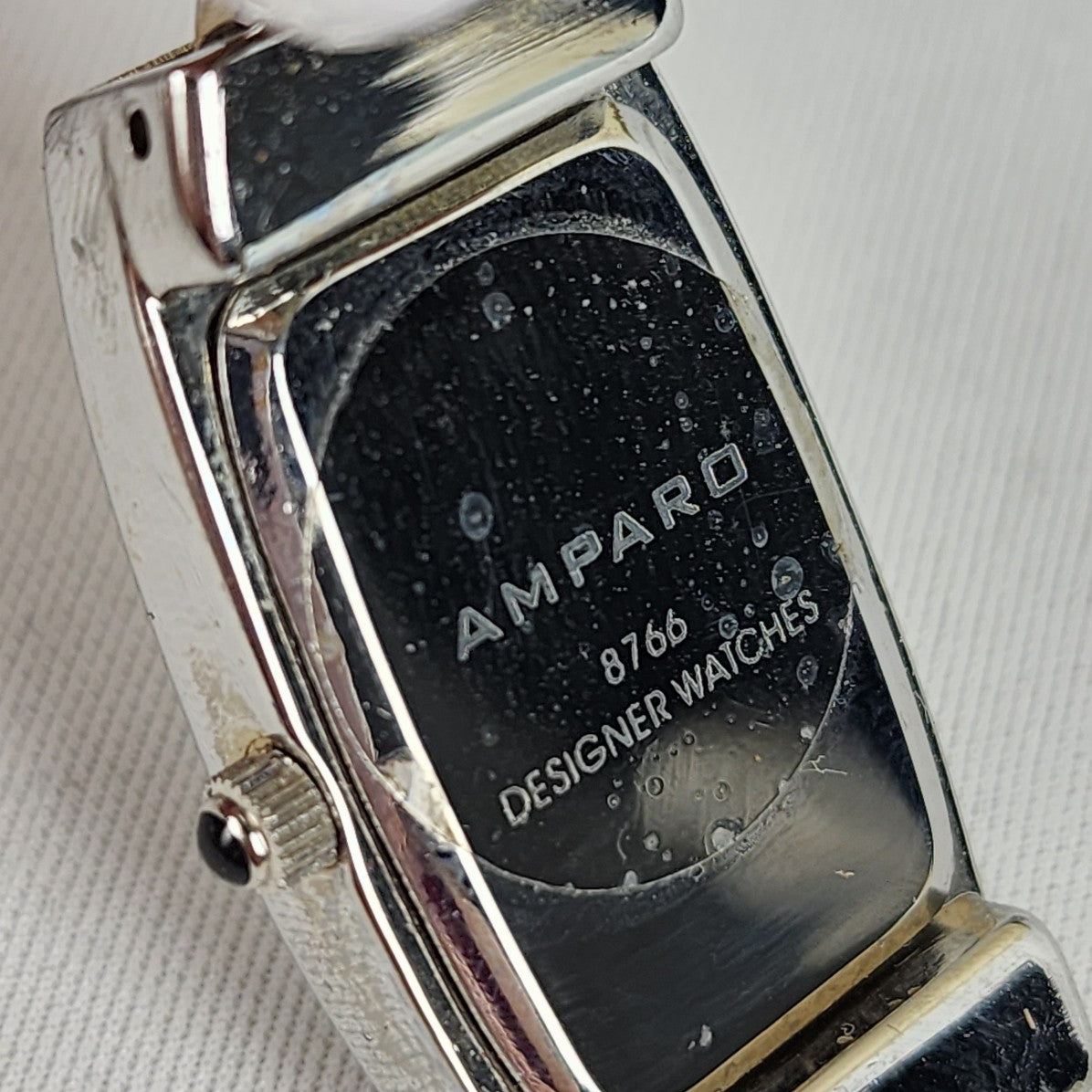 Amparo Silver Studded Hinge Watch