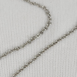 Vintage Silver Tone Red Glass Geometric Shape Necklace