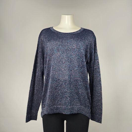 Dex Blue Sparkle Knit Sweater Size M