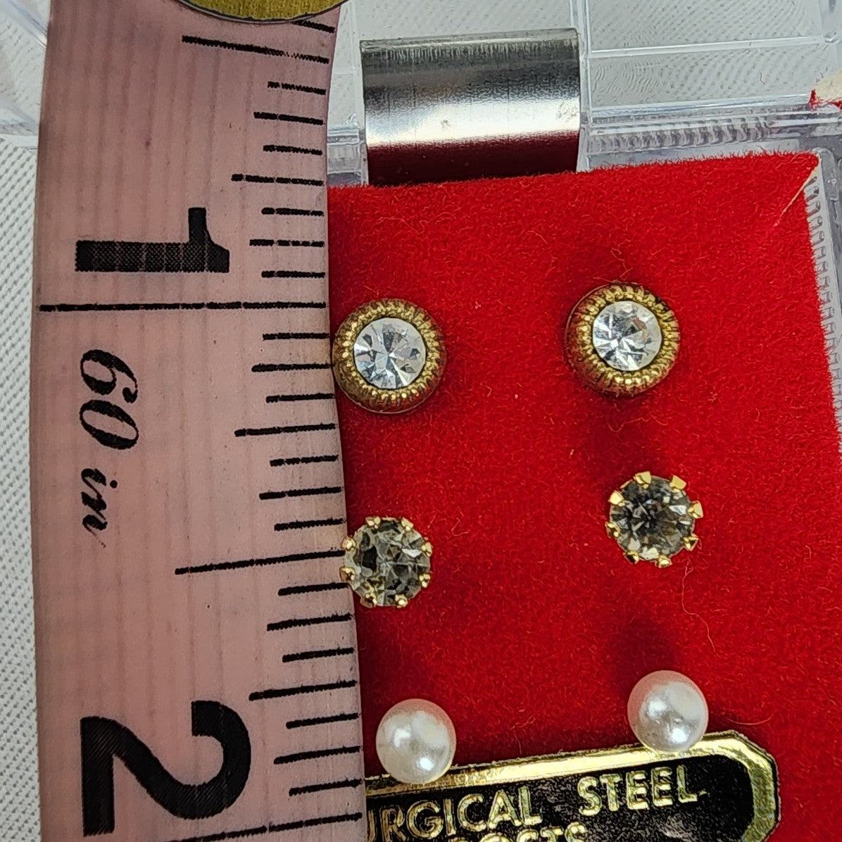 Three Earrings Stud Set Surgical Steel Post