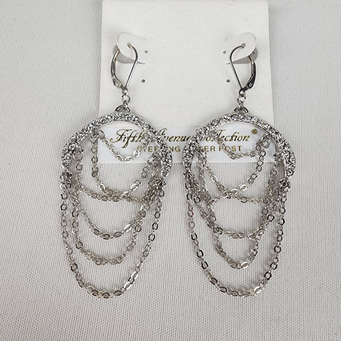 Fifth Avenue Collection Silver Chain Chandelier Earrings