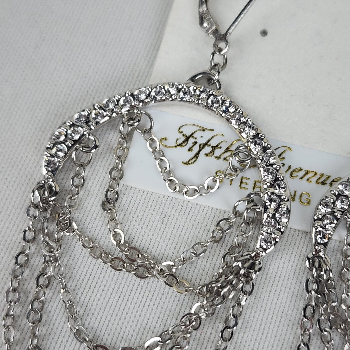 Fifth Avenue Collection Silver Chain Chandelier Earrings