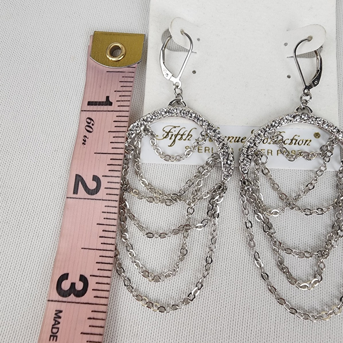 Fifth Avenue Collection Silver Chain Chandelier Earrings