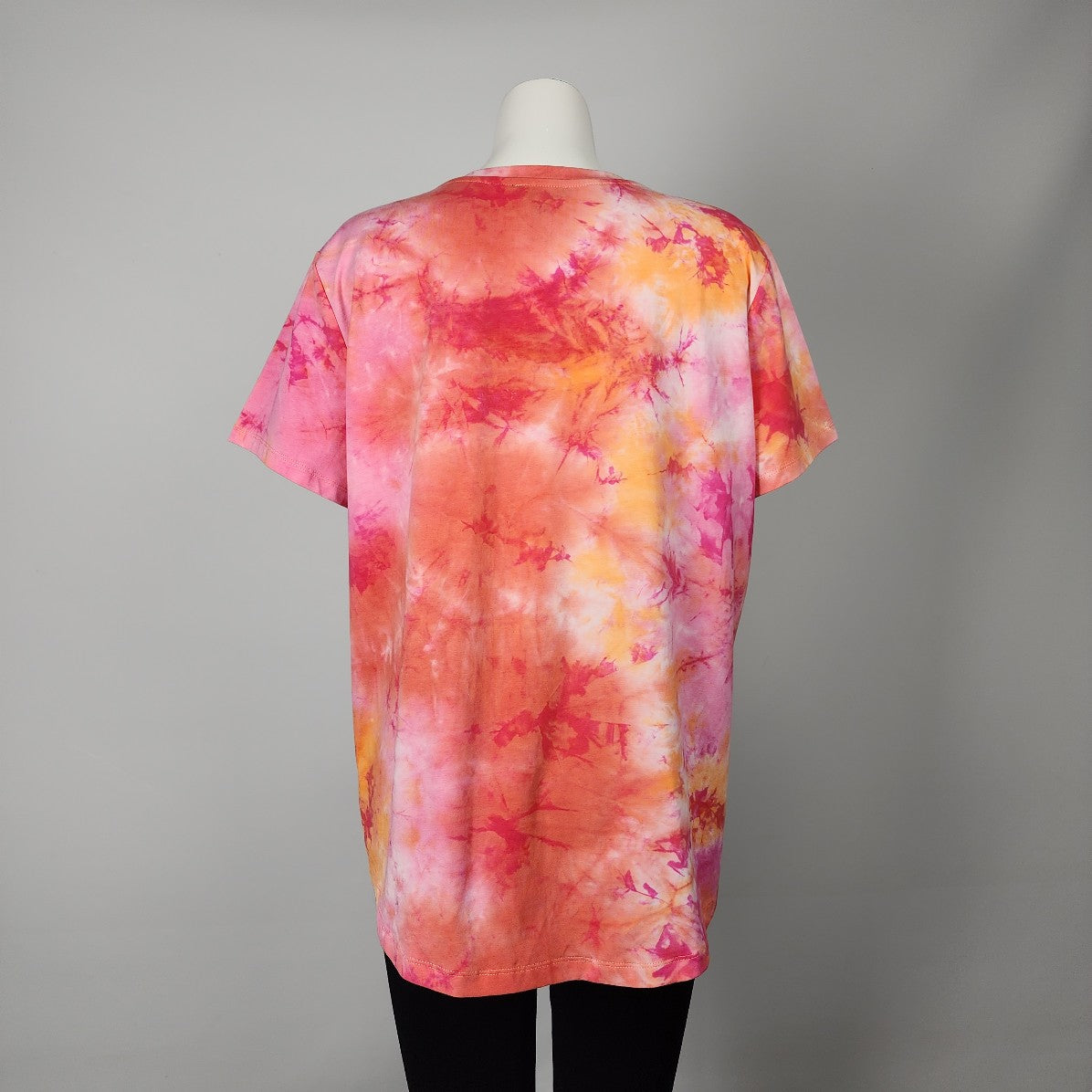 Tribal Pink Cotton Blend Tie Die T-Shirt Top Size XL