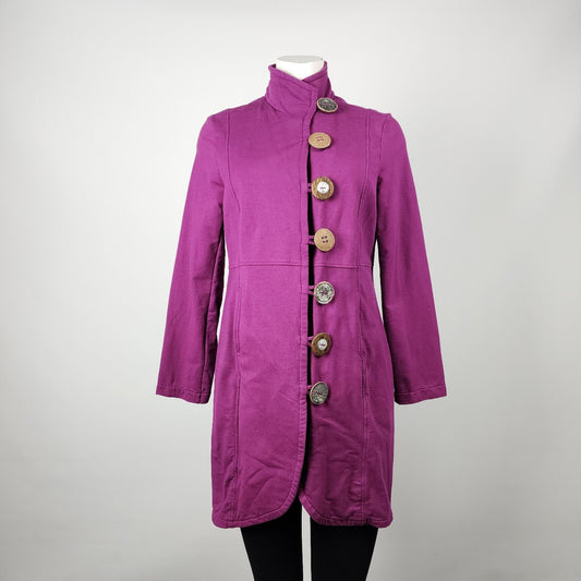 Neon Buddha Purple Cotton Button Up Jacket Size M