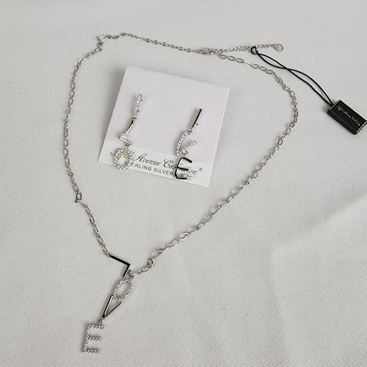 Fifth Avenue Collection Silver Love Game Necklace & Earrings Set