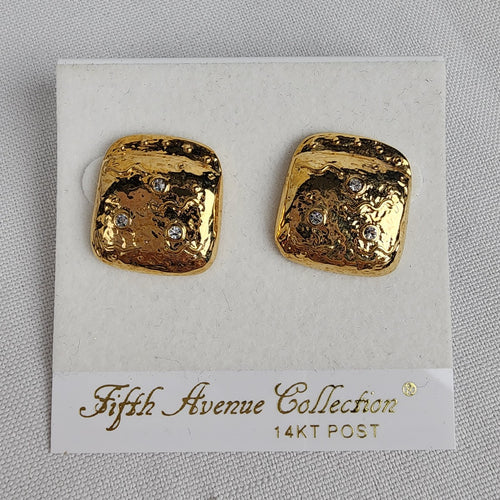 Fifth Avenue Collection Gold Tone Statement Necklace & Square Earrings Set
