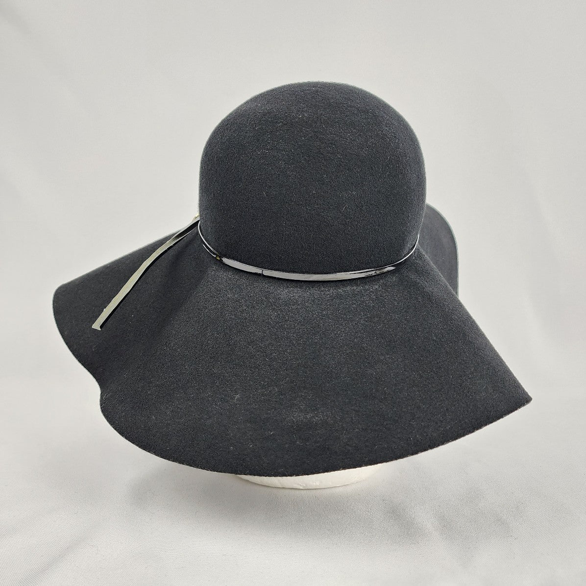 French Connection Black Wool Wide Brim Hat