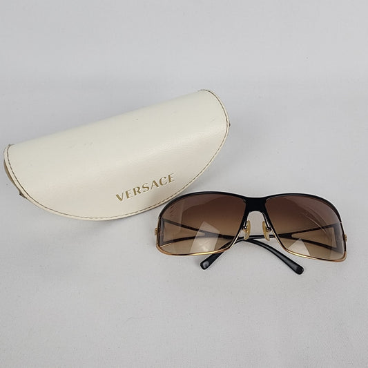 Versace Mod 2040 Gold Trim Wrap Sunglasses