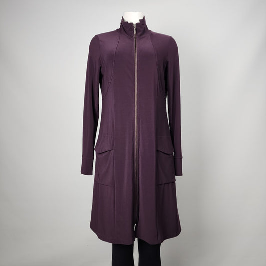 Brenda Beddome Purple Zip Up Long Light Jacket Size 10