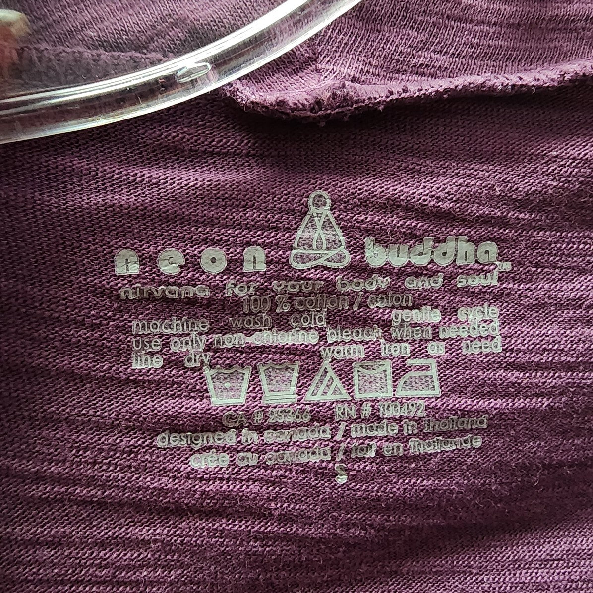 Neon Buddha Purple Cotton Tunic Top Size S