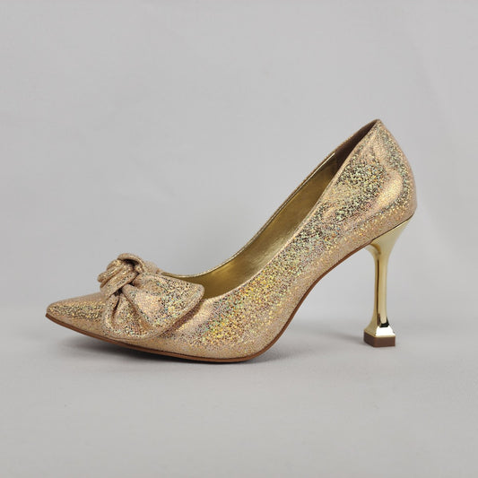 L'intervalle Gold Sparkle Pointed Toe Heels Size 5