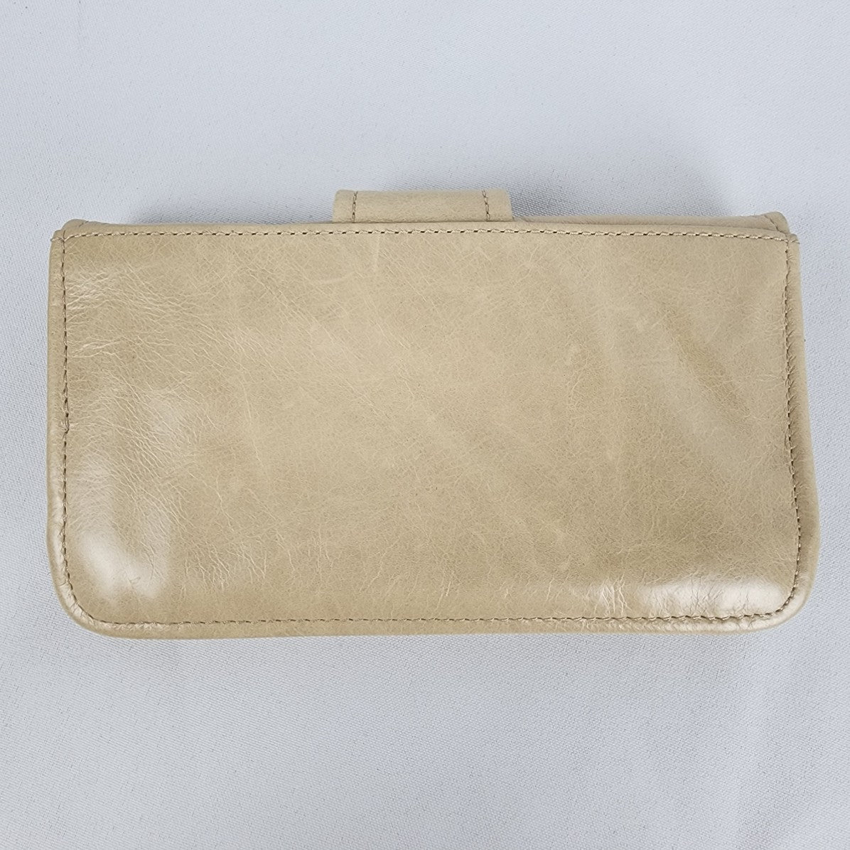 Hobo Cream Leather Zip Around Wallet