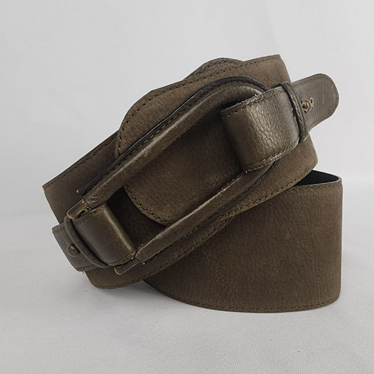Avion Brown Leather & Suede Belt Size M