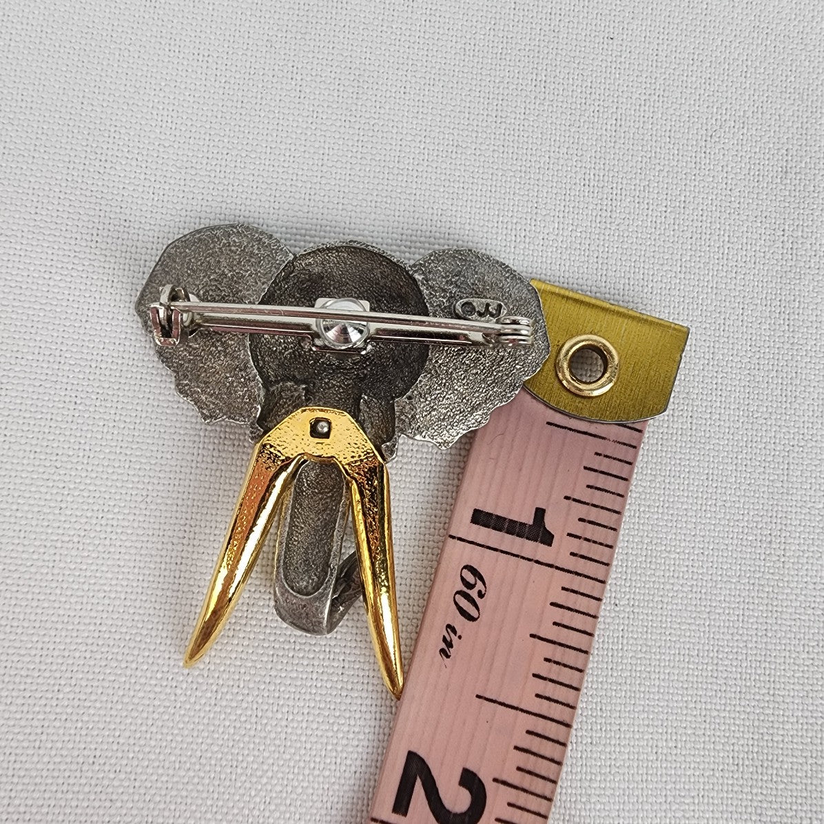 Vintage JJ Elephant Silver & Gold Tone Brooch