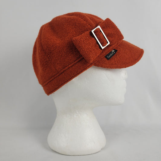 Sanibel Orange Wool Cabbie Hat