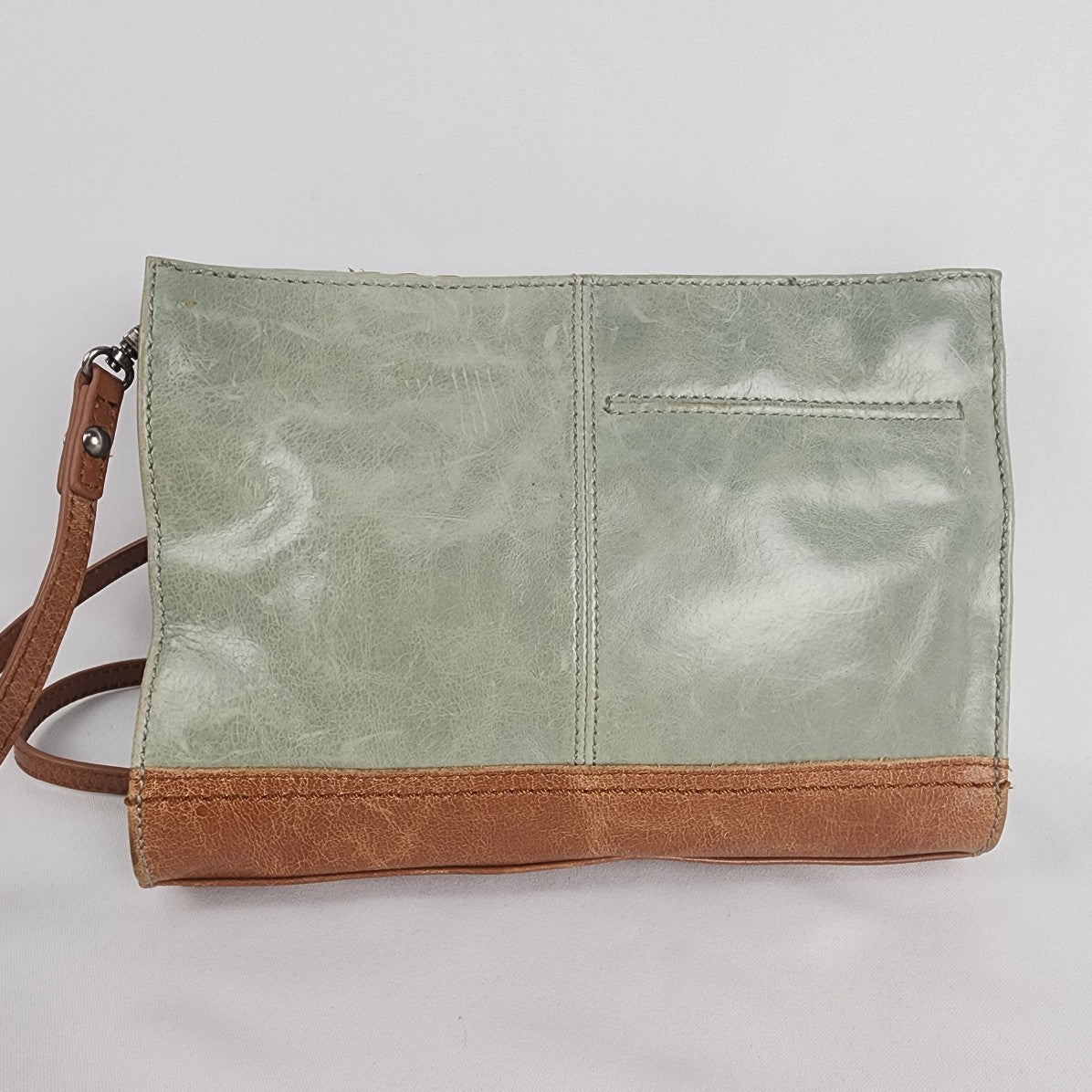 The Sac Green Leather Beaded Detail  Crossbody Purse