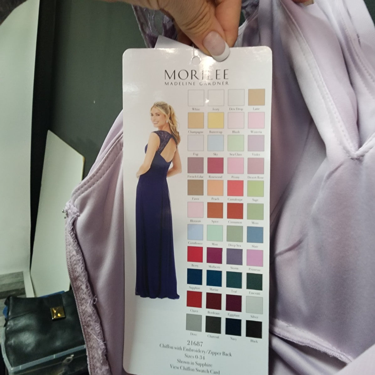 Mori Lee #21687 Violet Chiffon Bridesmaids Dress Size 14