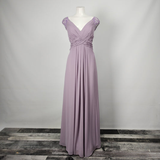 Mori Lee #21687 Violet Chiffon Bridesmaids Dress Size 14