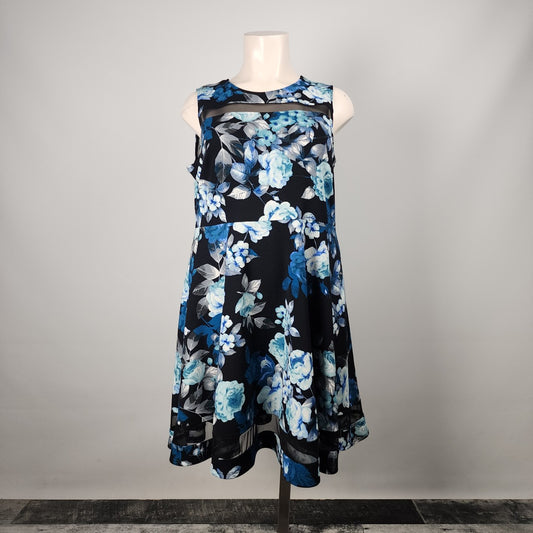In Every Story Blue Floral Fit & Flare Dress Size 2X