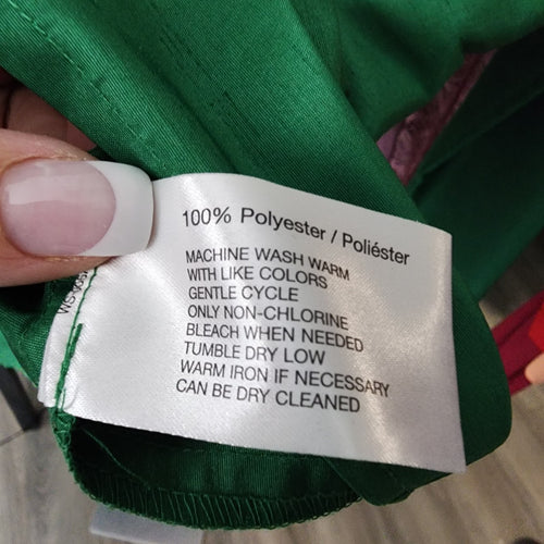 Oscar De La Renta Green Ruffle Button Front Blouse Size 14