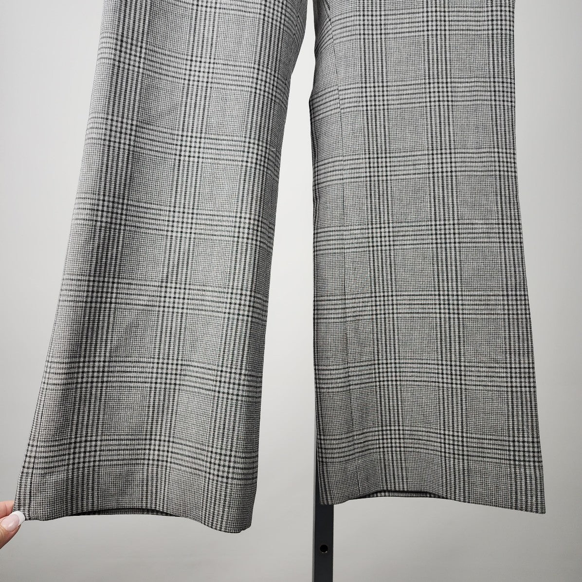 Wilfred Plaid High Waist Wide Leg Crop Pants Size 2