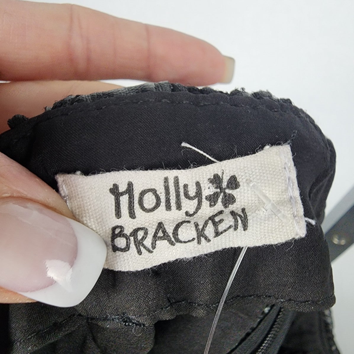 Holly Bracken Black Vegan Leather Floral Shorts Size S