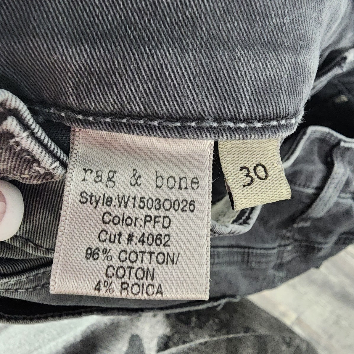rag & bone Grey Mid Rise Skinny Jeans Size 30