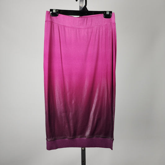 Lolly Pink Hombre Midi Stretch Skirt Size M/L