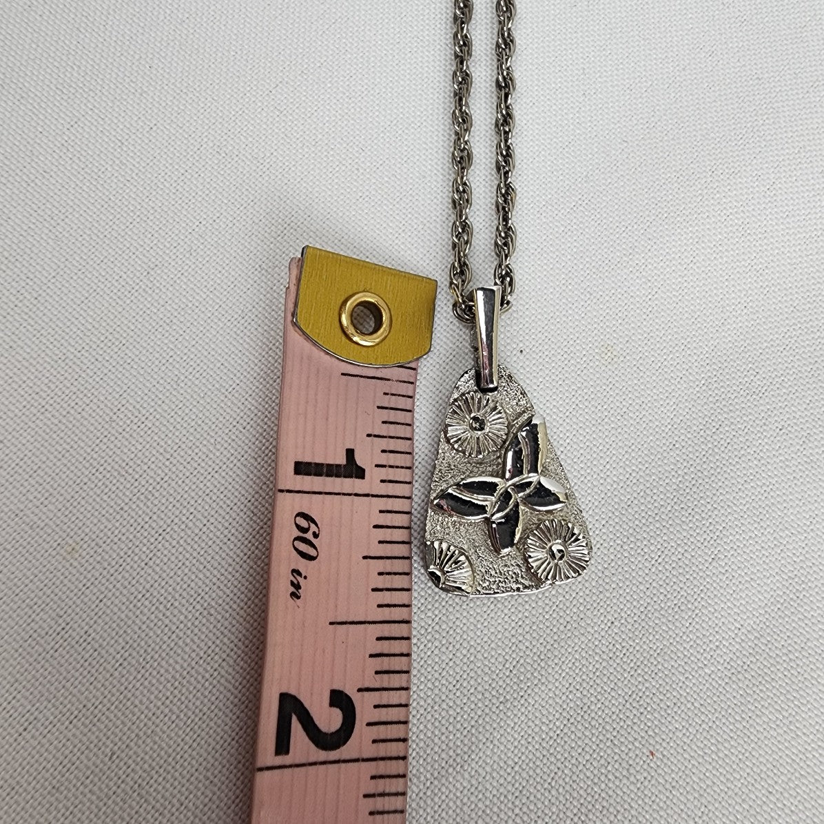 Vintage Silver Butterfly Pendant Chain Necklace