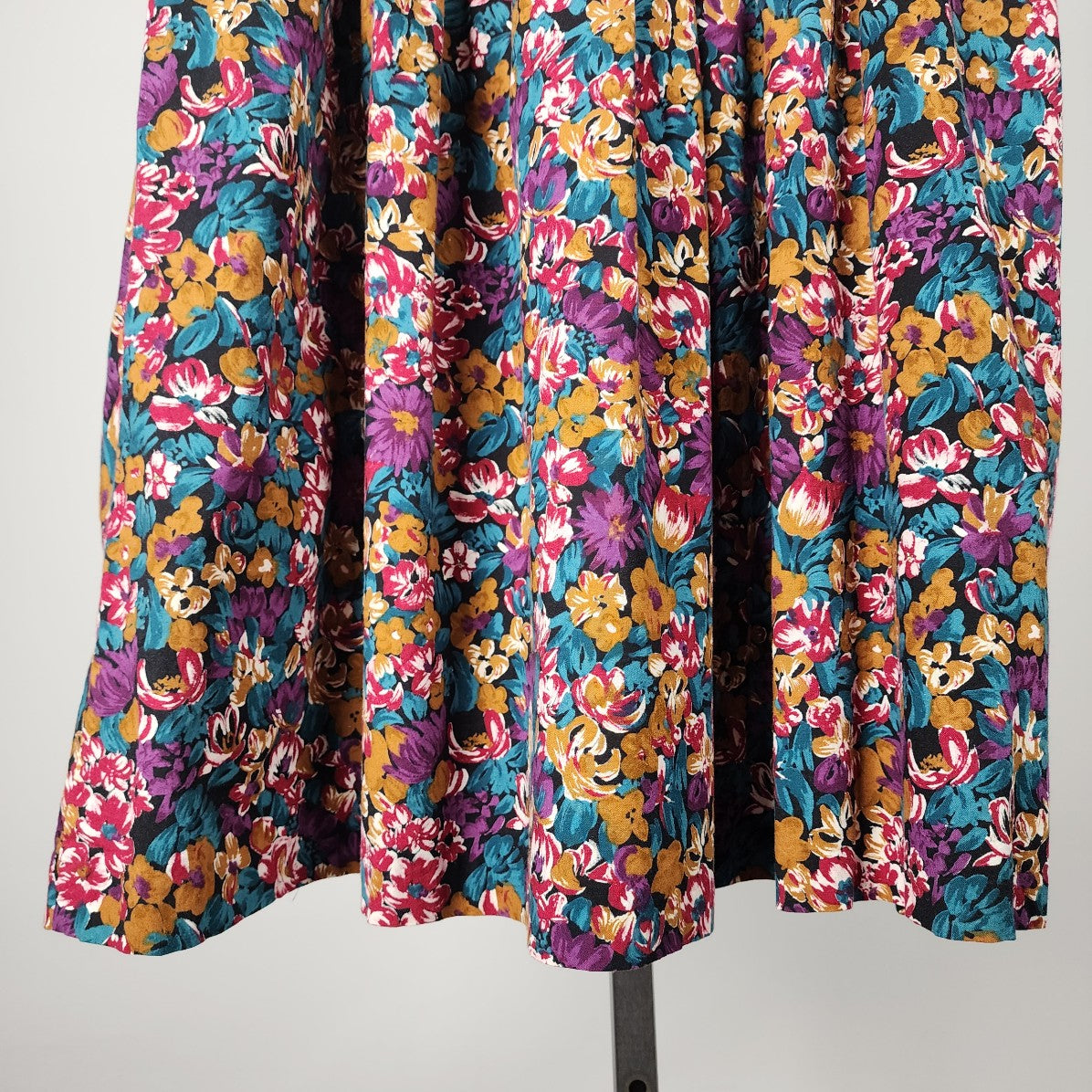 Vintage Liz Moody Purple Floral Midi Skirt Size M/L