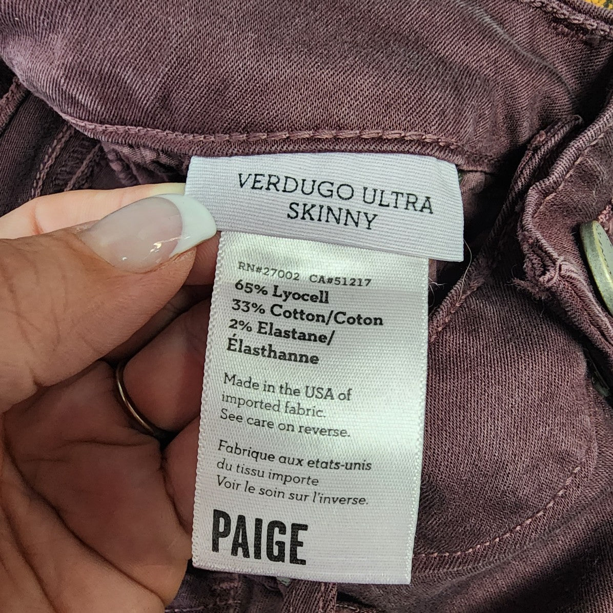 Paige Verdugo Mid Rise Ultra Skinny Jeans Size 30