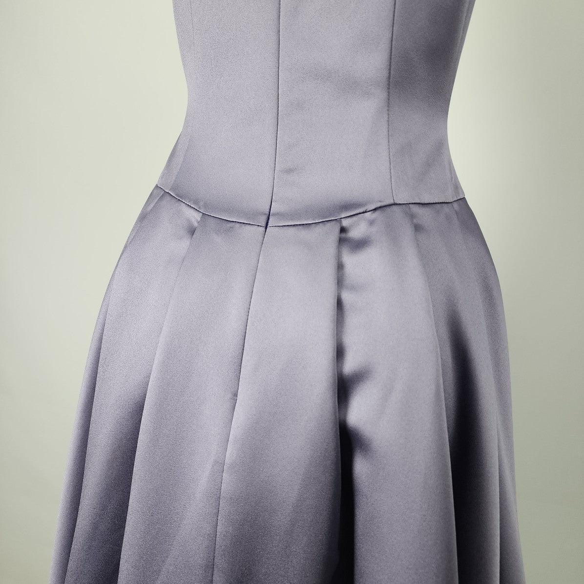 Vintage B2 Purple Satin Embroidered Neckline Long Gown Dress Size 10