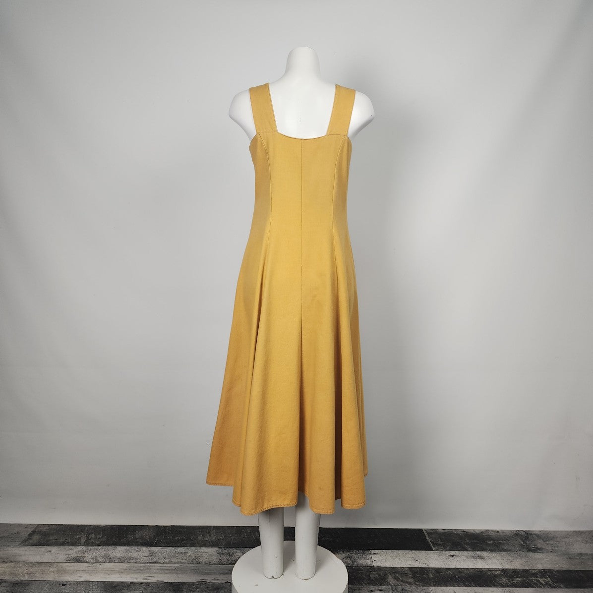 Vintage Mustard Handmade Long Button Front Dress Size M