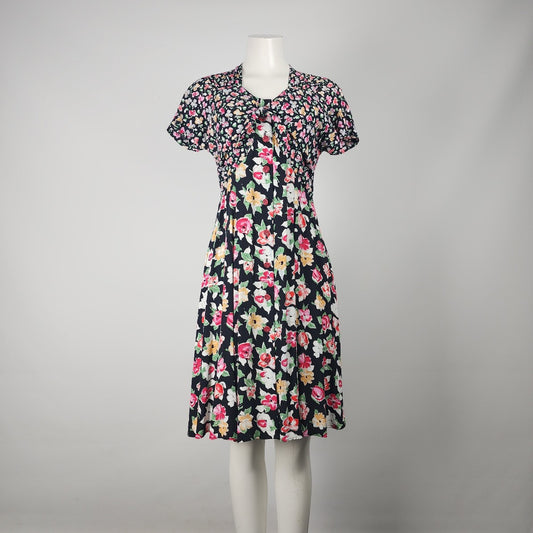 Vintage Carole Little Floral Fit & Flare Dress Size S