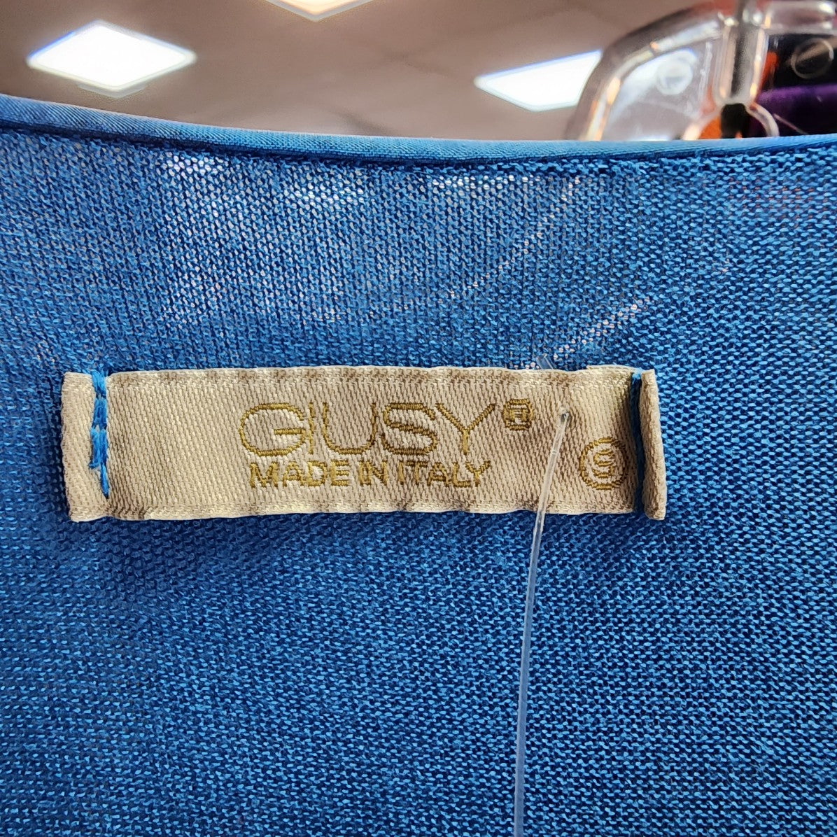 Giusy Made In Italy Blue Silk Empire Waist Maxi Dress Size S