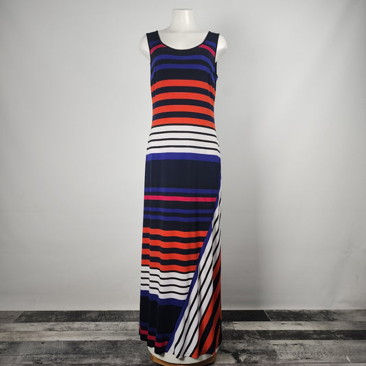 Frank Lyman Red Striped Sleeveless Maxi Dress Size 12